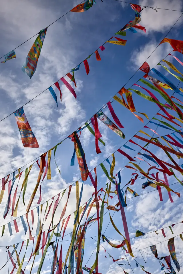 Ribbons decorating Coventry city centre