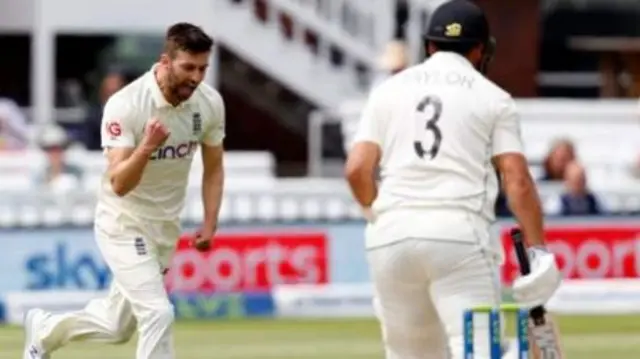 Mark Wood takes a wicket
