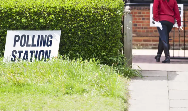 Sign saying Polling Station