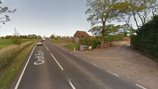 A52 at Croft Bank near to the Top Farm Caravan Site