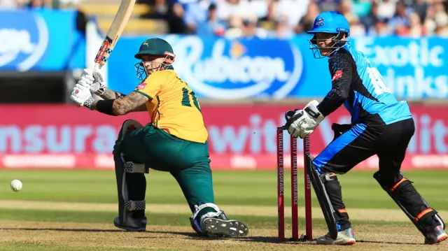 Alex Hales batting against Worcestershire