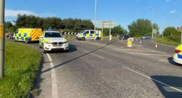 Police at crash scene