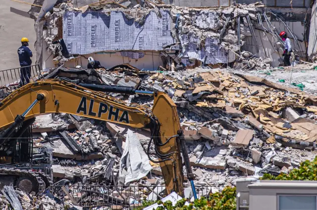 debris at collapse site