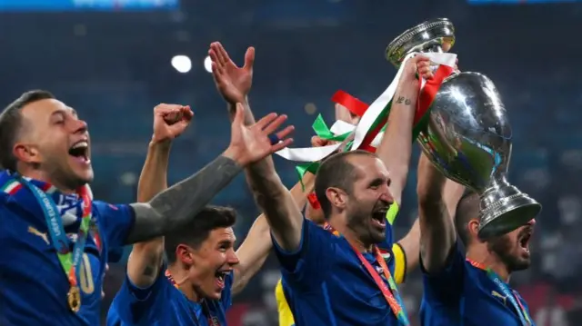 Italy with the European Championships trophy