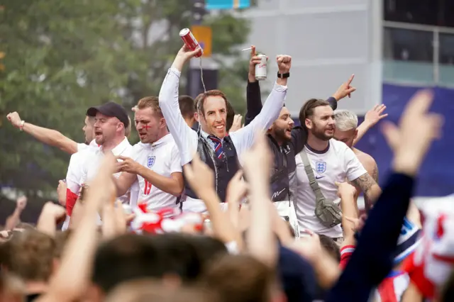 Fans arriving in Wembley