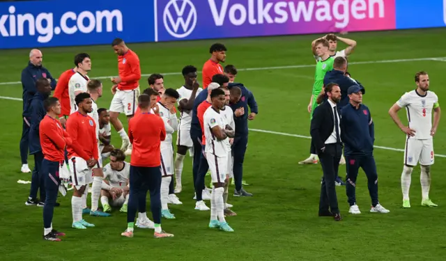 England players look on dejected