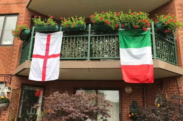 England and Italy flags