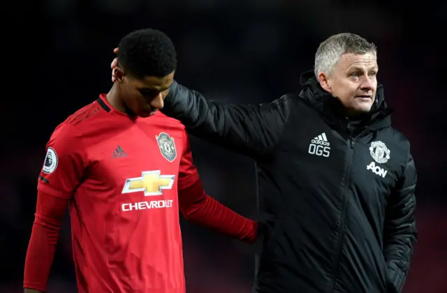 Marcus Rashford and Ole Gunnar Solskjaer