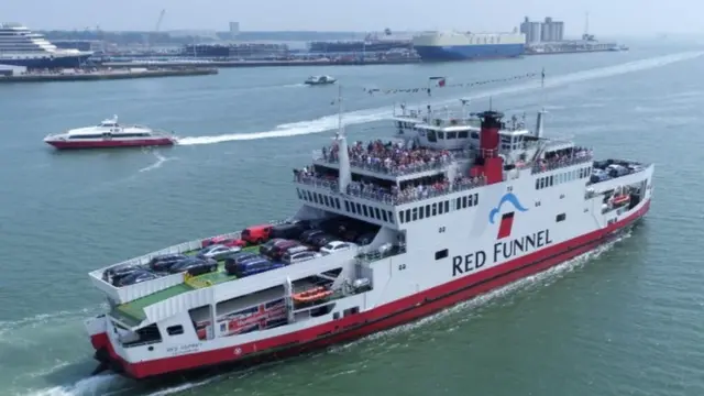 Red Funnel vehicle ferry between Southampton and East Cowes