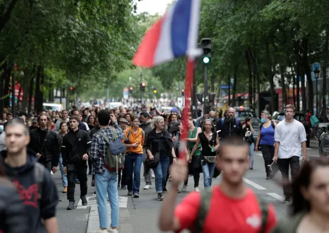 People protest in France