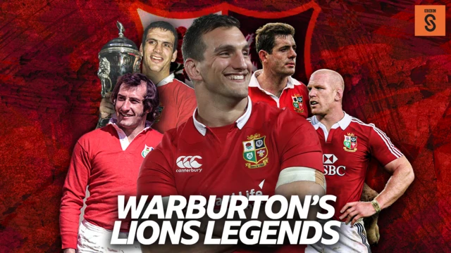 A graphic of Sam Warburton with old pictures of Martin Johnson, Paul O'Connell, Sir Gareth Edwards and Gavin Hastings