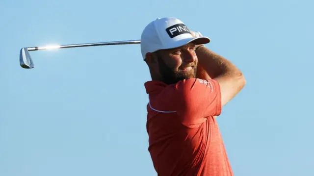 Andy Sullivan tees off at the third hole at Royal St George's