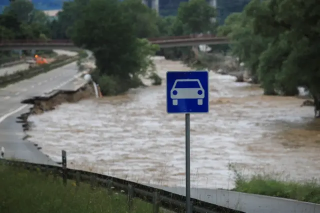 flood-affected road