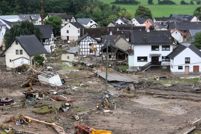 Damaged houses in Schuld, Germany. Photo: 16 July 2021