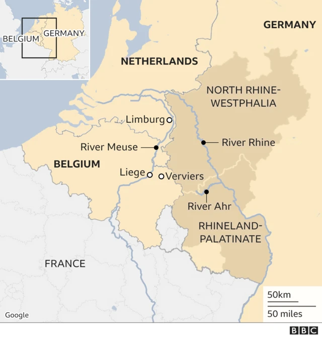 Map of worst-affected areas by floods