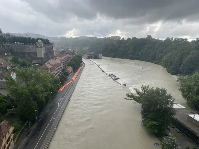 River Aare has already burst its banks in some places