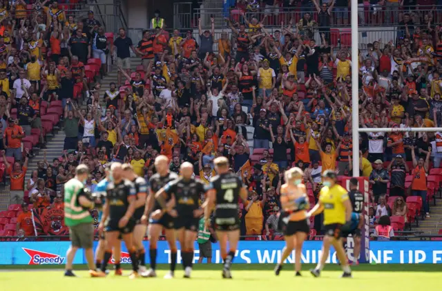 Castleford fans celebrate