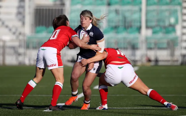 Hannah Smith in action for Scotland