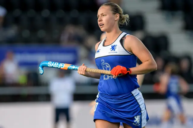 Sarah Robertson in action for Scotland