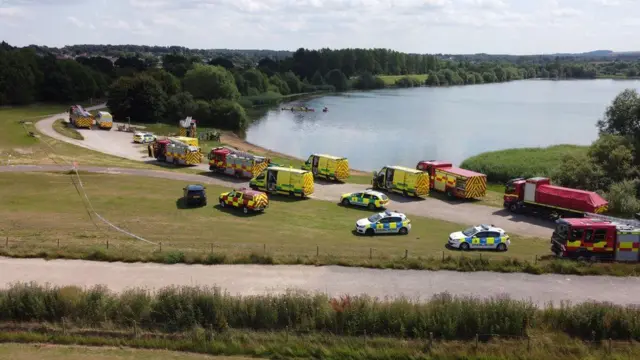 Emergency services at Wakefield lake