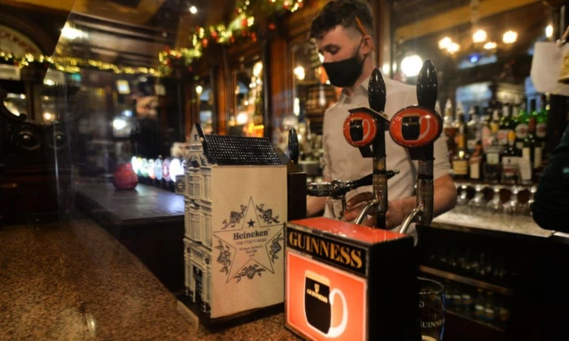 A member of staff at a Dublin pub