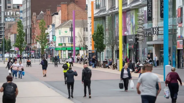 Leicester GV - shows businesses in the city centre