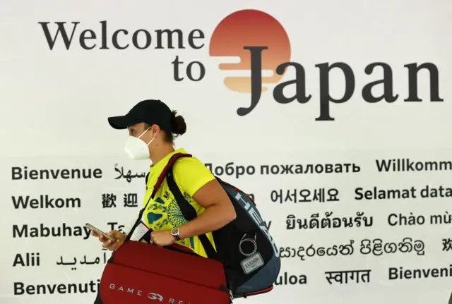 Tokyo 2020 Olympic athlete arrivals at Narita International Airport, Japan, 19 July 2021