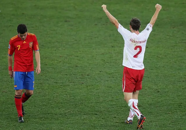 Switzerland beat Spain 1-0 in the group stage of the 2010 World Cup