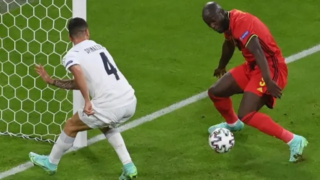 Belgium 1-2 Italy. Lukaku had a good chance