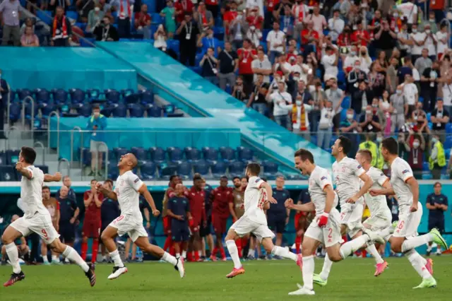 Spain celebrating