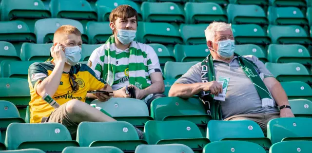 Celtic fans inside Celtic Park