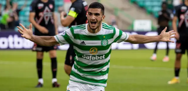 Liel Abada celebrates his first Celtic goal