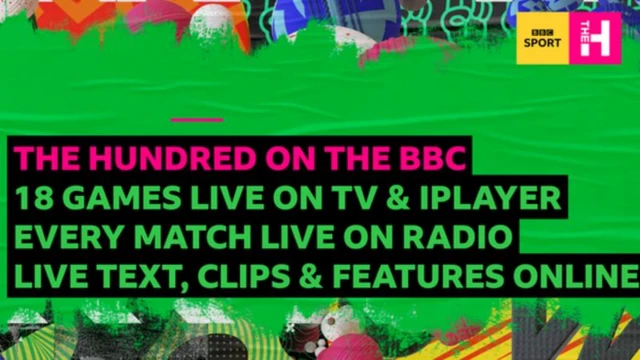 The Hundred on the BBC - 18 games live on TV and iPlayer graphic