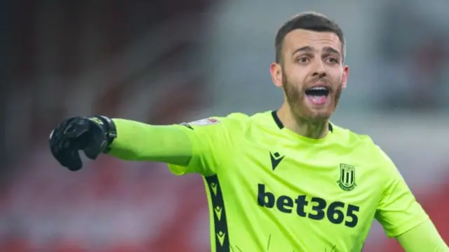 Angus Gunn during a recent loan spell at Stoke