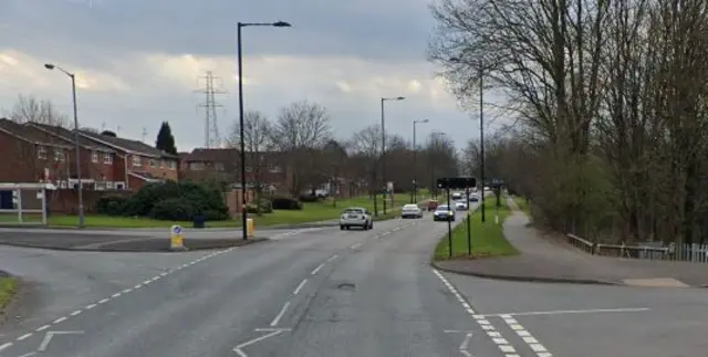 Northfield Road, at the junction with Wentworth Way