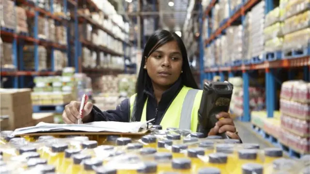 Woman in a depot