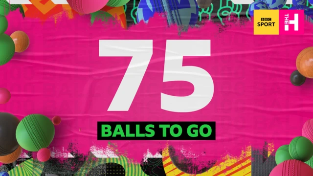 The Hundred graphic signifying 75 balls to go