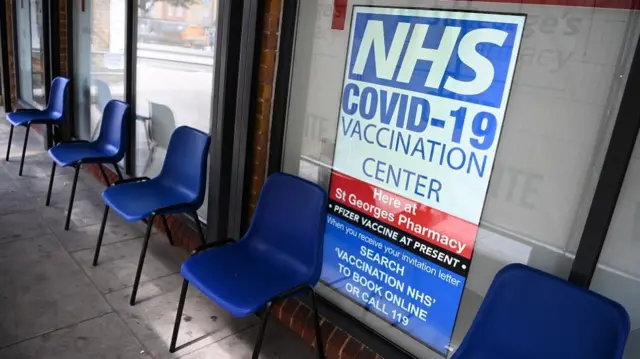 A Covid vaccination centre in London, Britain, 26 July 2021. Covid-19 cases have dropped significantly in after a sharp increase following England"s so called "freedom day" July 19.