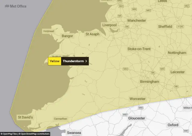 Yellow weather warning for Tuesday 27 July