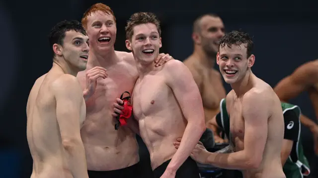 GB's Men's 4x200m freestyle team