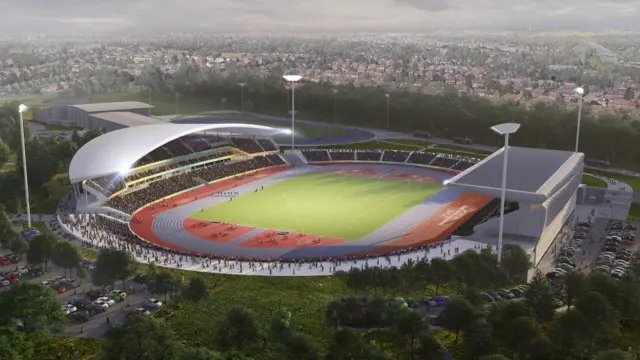 Artist's impression of Alexander Stadium