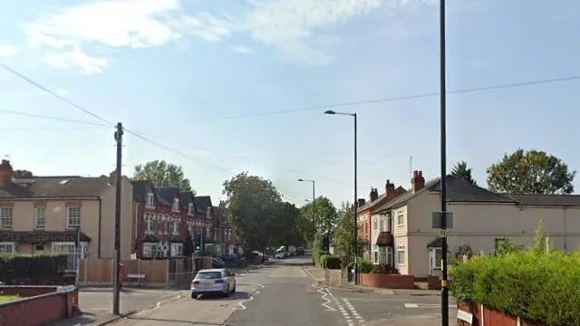 Fox Hollies Road at junction with Mayfield Road