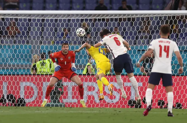 Harry Maguire scores for England