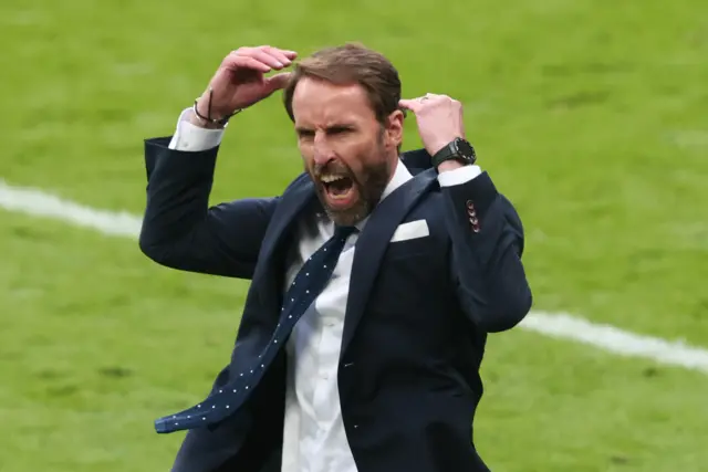 Gareth Southgate celebrating