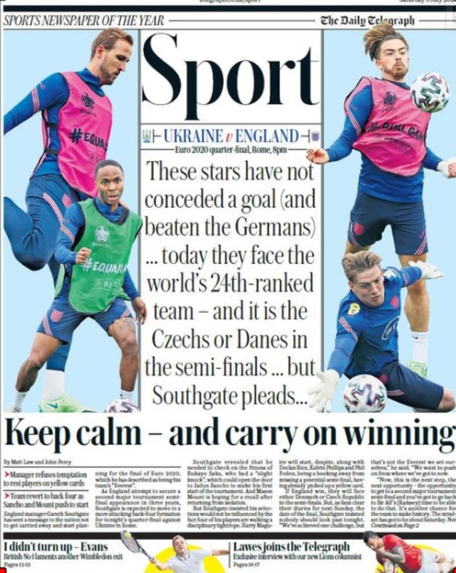 Telegraph back page