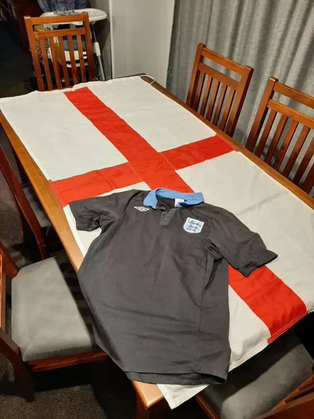 England shirt and flag