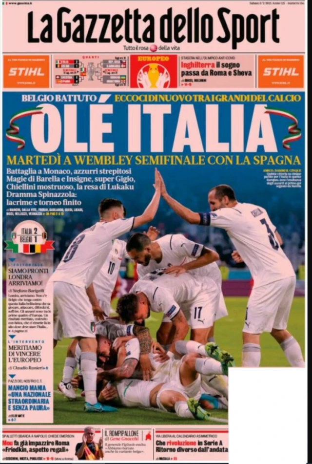 La Gazzetta Dello Sport front page