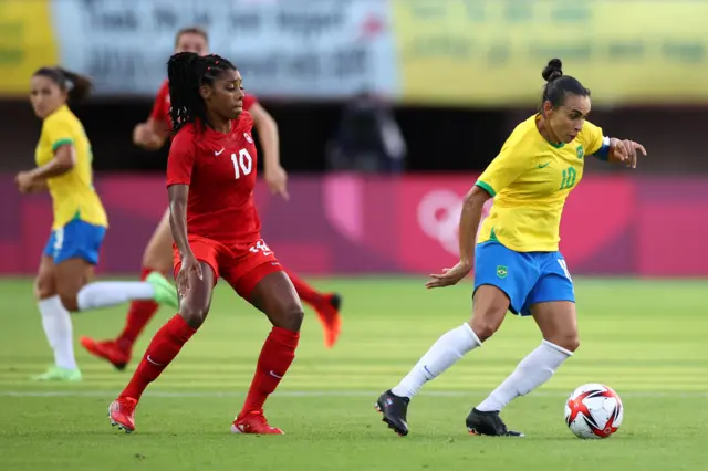 Marta in action for Brazil