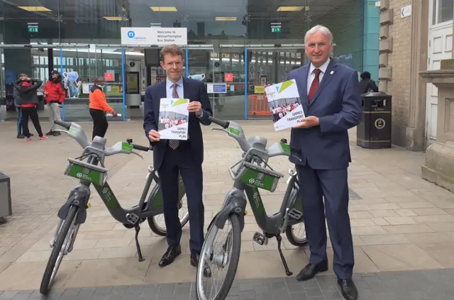 Mayor Andy Street and Cllr Ian Ward at the launch of the draft Commonwealth Games Transport Plan