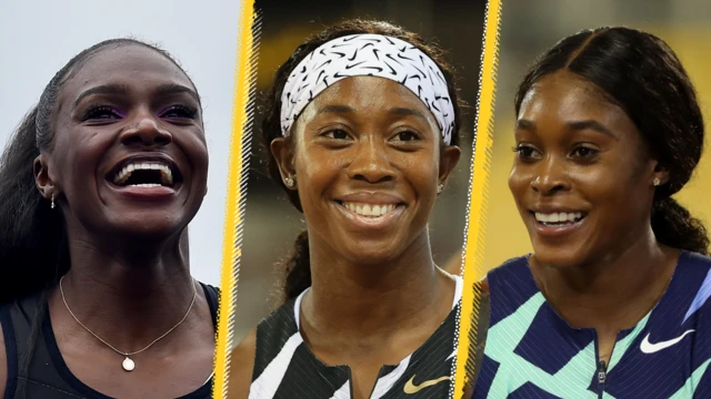 Dina Asher-Smith, Shelly-Ann Fraser-Pryce, Elaine Thompson